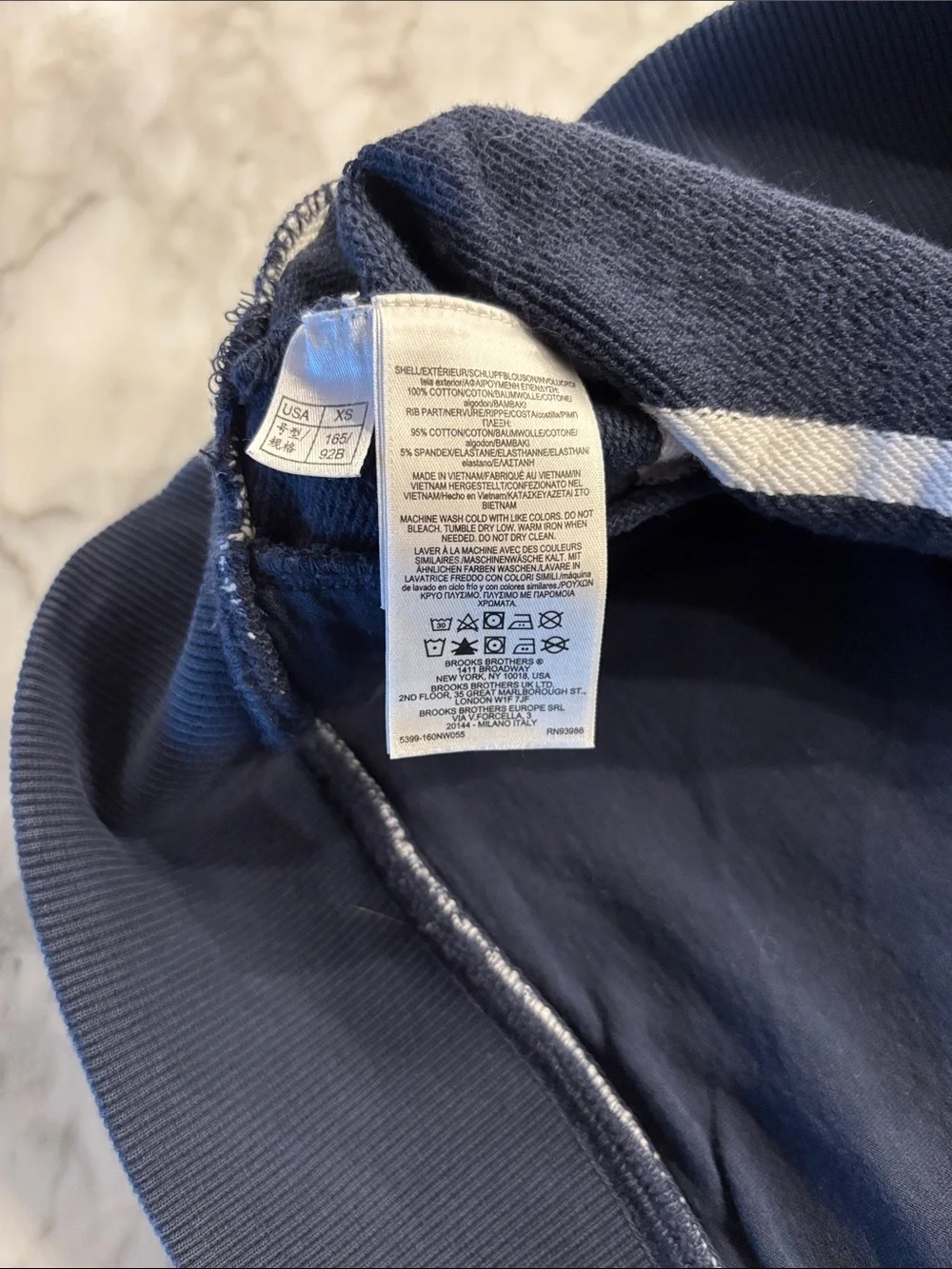 Brooks Brothers Navy and White Striped Crewneck Sweater
